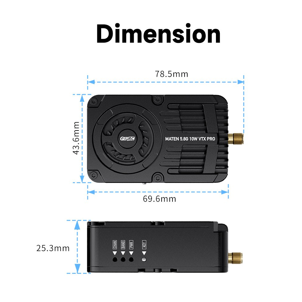 GEPRC MATEN 5.8G 10W VTX PRO 1 - Fpv Drone Vtx recension och pris